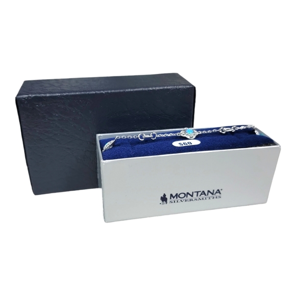 Montana Silversmiths Women's Dainty Chasing Opals Bracelet Retail $60 NEW NIB - Picture 2 of 10